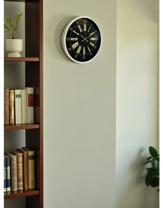 36 Cm Krem Dekoratif Duvar Saati