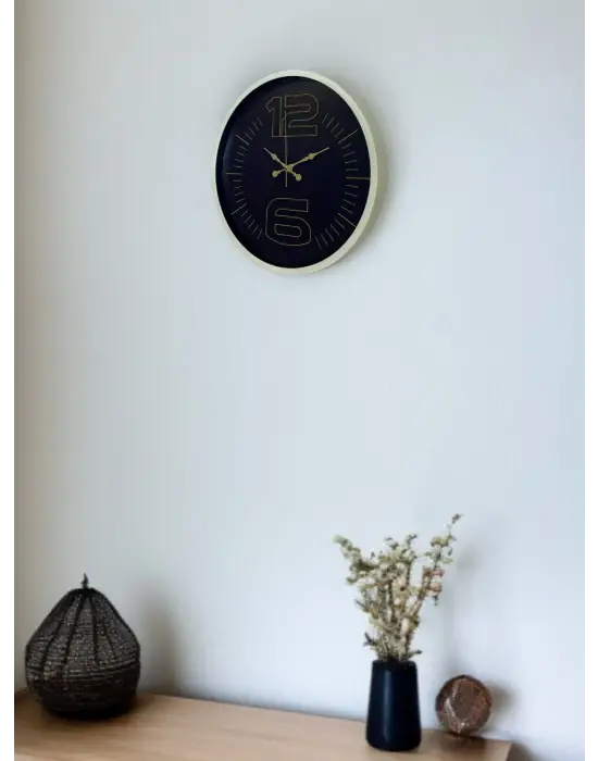 36 Cm Krem Dekoratif Duvar Saati