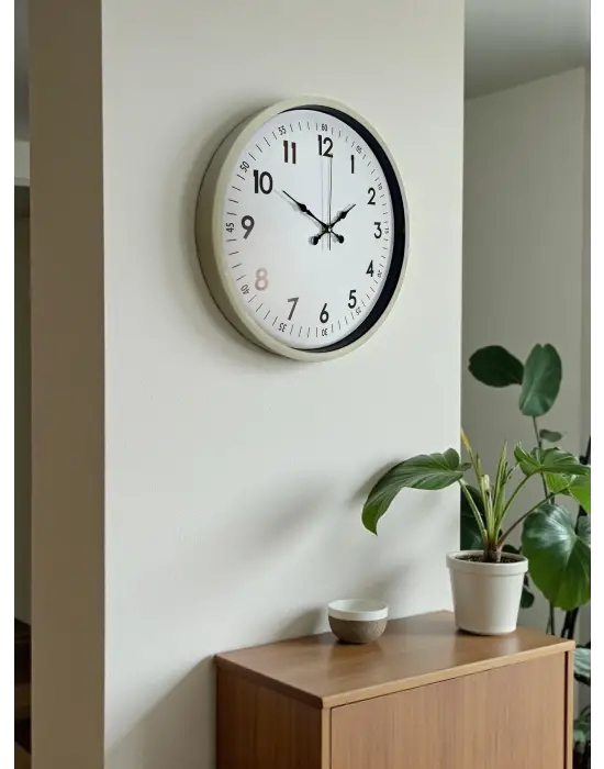 36 Cm Krem Dekoratif Duvar Saati