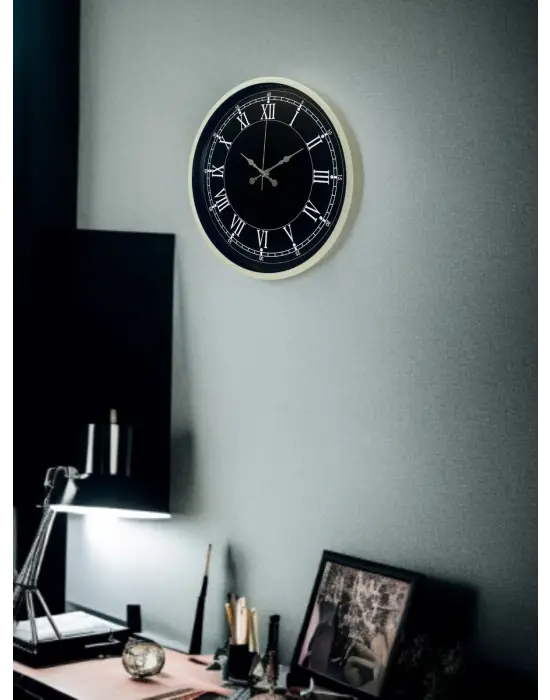 36 Cm Krem Dekoratif Duvar Saati