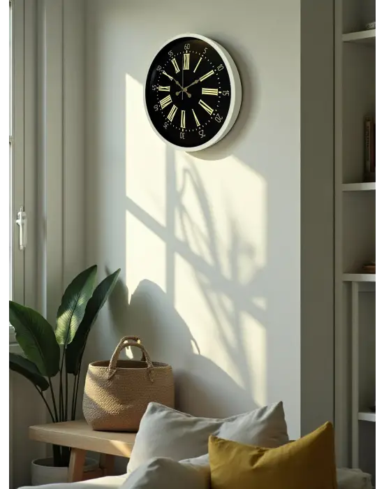 36 Cm Krem Dekoratif Duvar Saati
