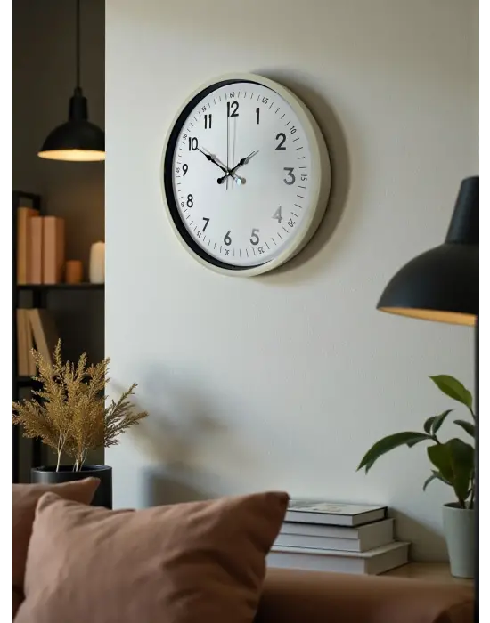 36 Cm Krem Dekoratif Duvar Saati