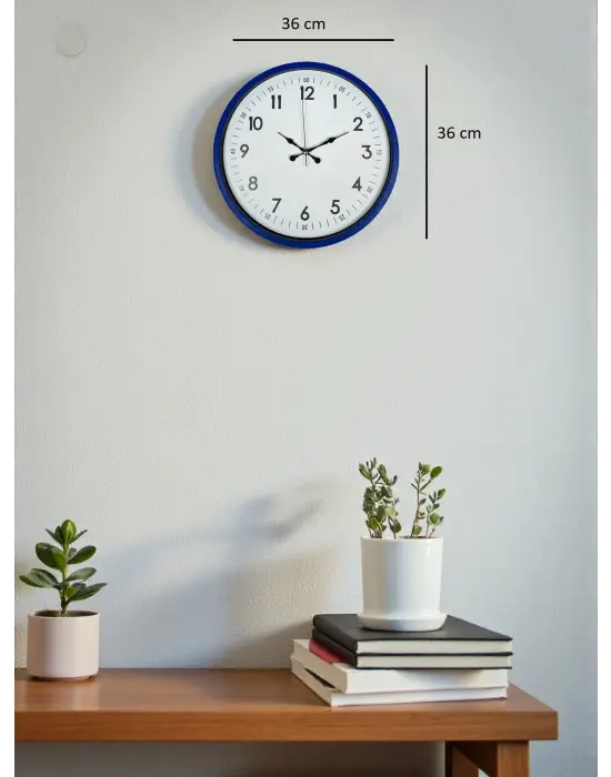 36 Cm Lacivert Dekoratif Duvar Saati