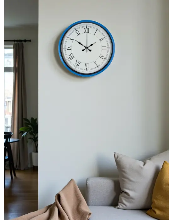 36 Cm Mavi Roma Rakamlı Duvar Saati