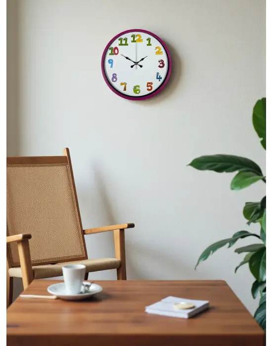 36 Cm Pembe Çocuk Odası Duvar Saati