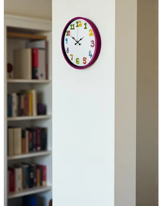 36 Cm Pembe Çocuk Odası Duvar Saati