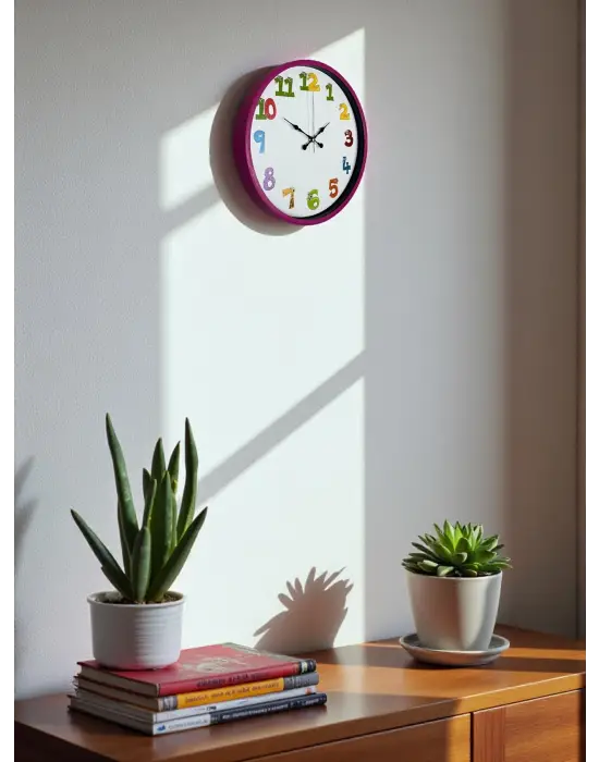 36 Cm Pembe Çocuk Odası Duvar Saati