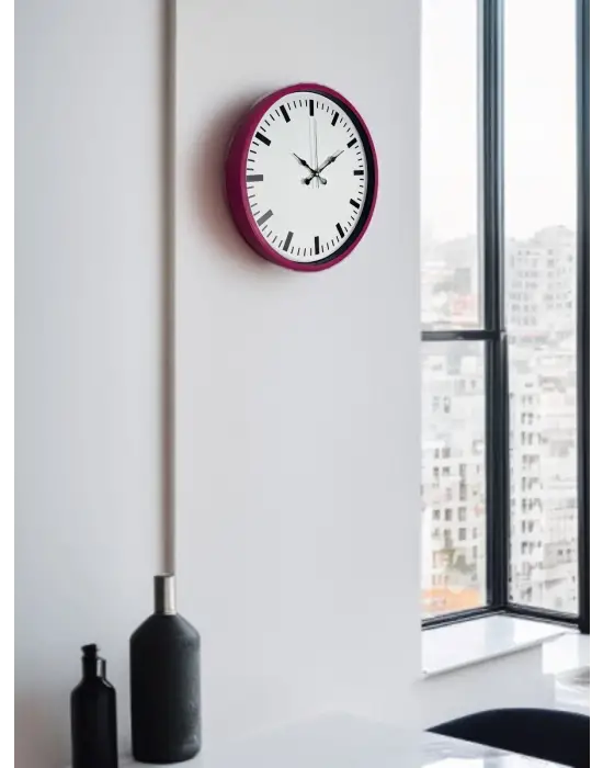 36 Cm Pembe Dekoratif Duvar Saati