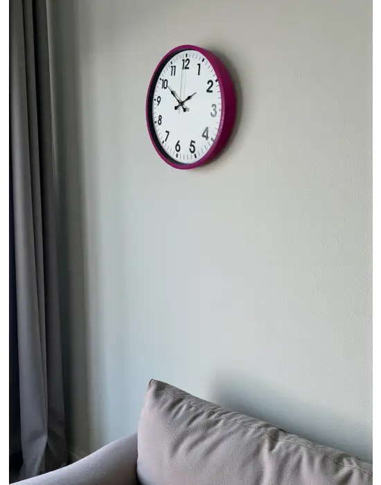 36 Cm Pembe Dekoratif Duvar Saati