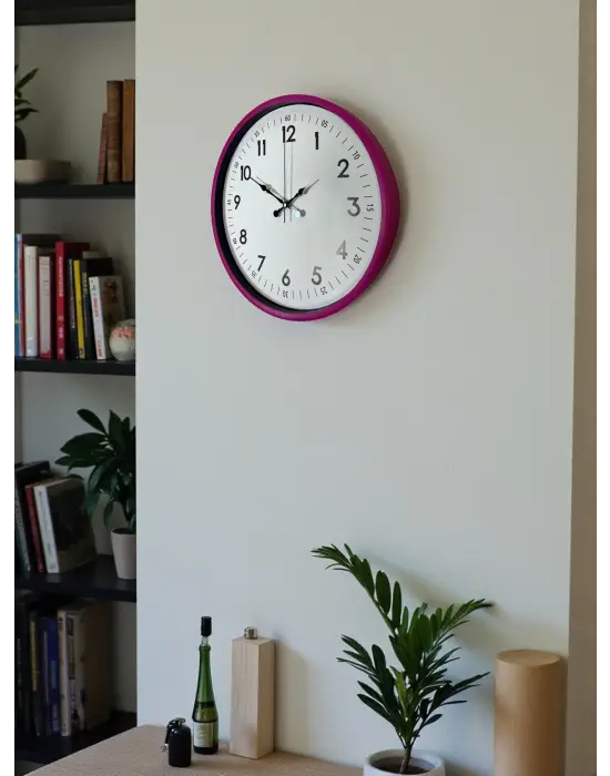 36 Cm Pembe Dekoratif Duvar Saati