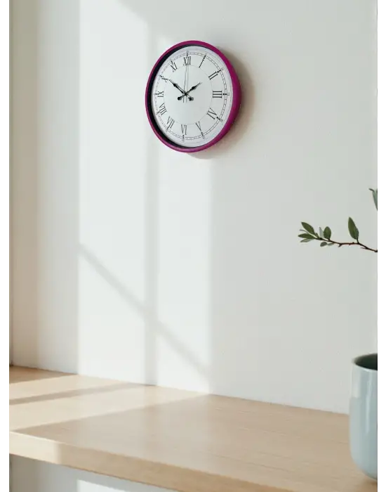 36 Cm Pembe Roma Rakamlı Duvar Saati