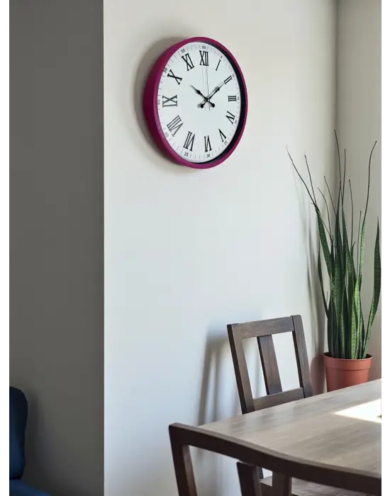 36 Cm Pembe Roma Rakamlı Duvar Saati