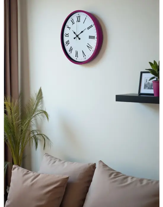 36 Cm Pembe Roma Rakamlı Duvar Saati