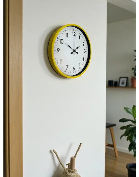 36 Cm Sarı Dekoratif Duvar Saati