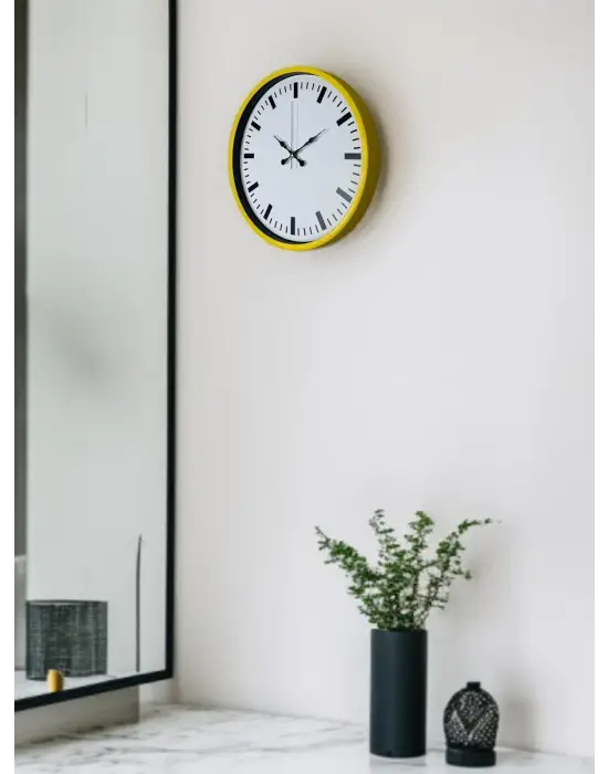 36 Cm Sarı Dekoratif Duvar Saati