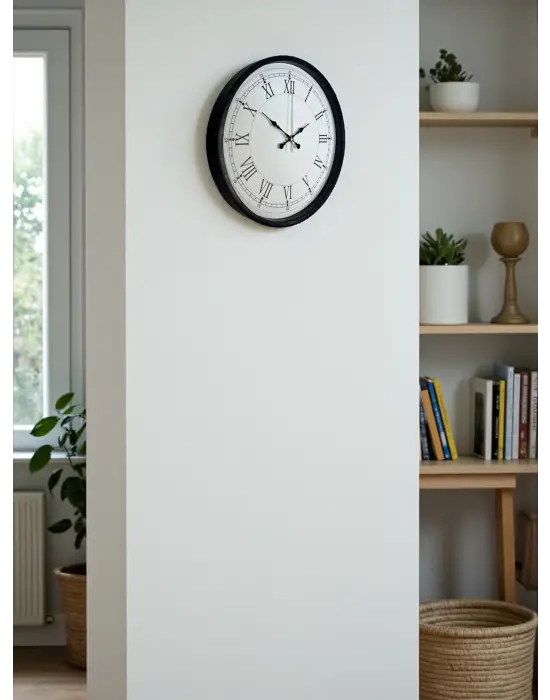 36 Cm Siyah Asil Roma Rakamlı Duvar Saati
