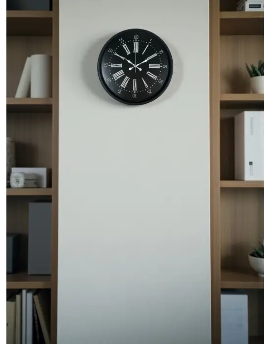 36 Cm Siyah Dekoratif Duvar Saati