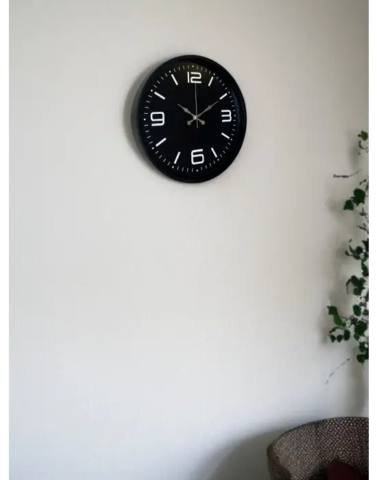36 Cm Siyah Dekoratif Duvar Saati