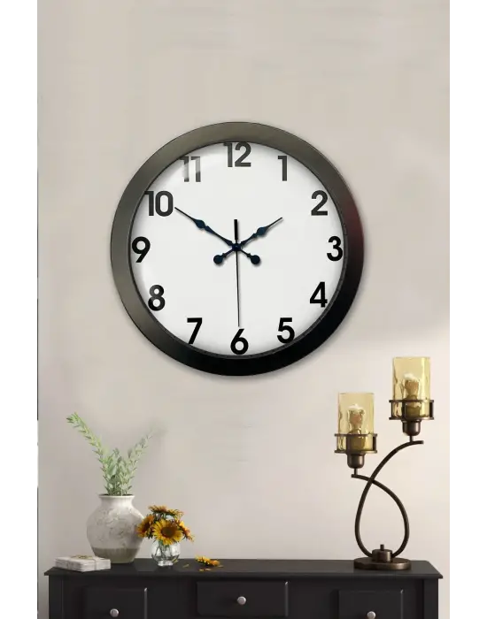 36 cm Siyah Metal Standart Duvar Saati