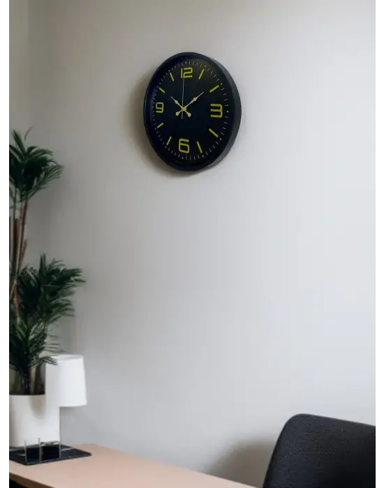36 Cm Siyah Modern Duvar Saati