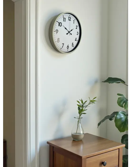36 Cm Standart Krem Duvar Saati
