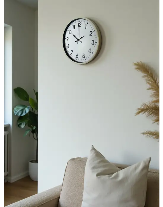 36 Cm Standart Krem Duvar Saati