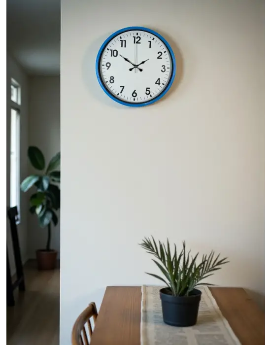 36 Cm Standart Mavi Duvar Saati