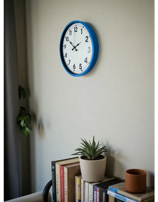 36 Cm Standart Mavi Duvar Saati