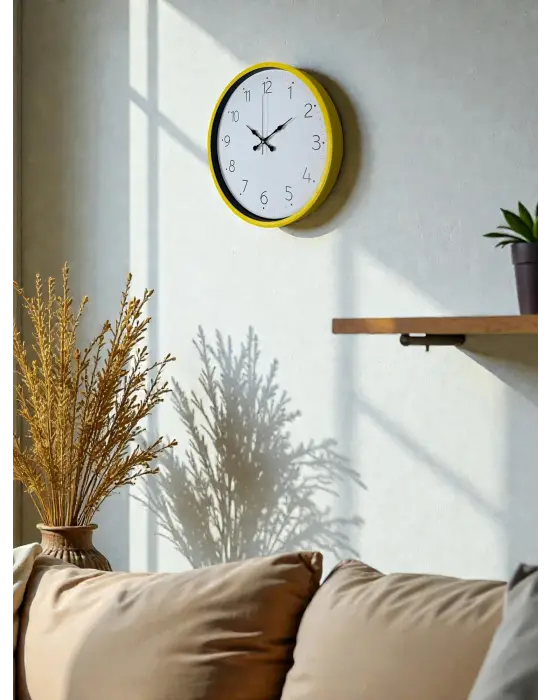 36 Cm Standart Sarı Duvar Saati
