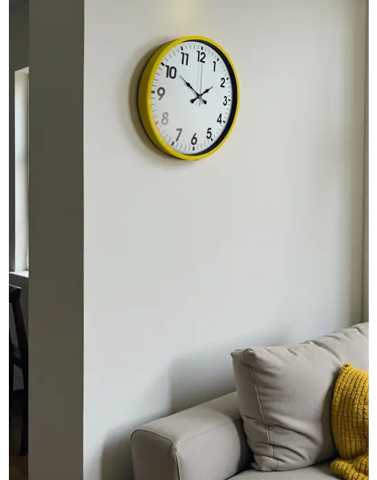 36 Cm Standart Sarı Duvar Saati