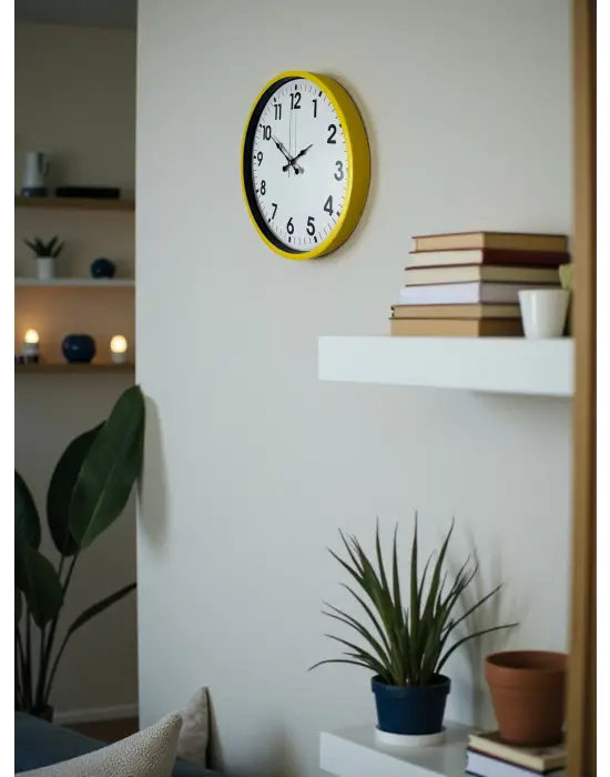 36 Cm Standart Sarı Duvar Saati