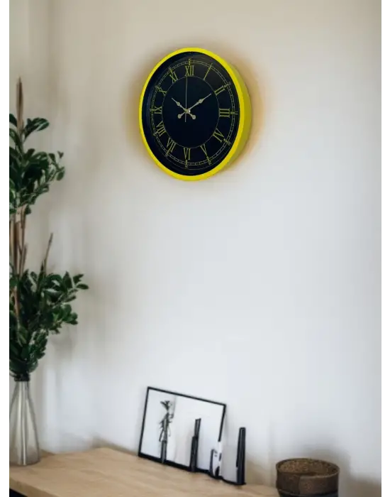 36 Cm Standart Sarı Duvar Saati