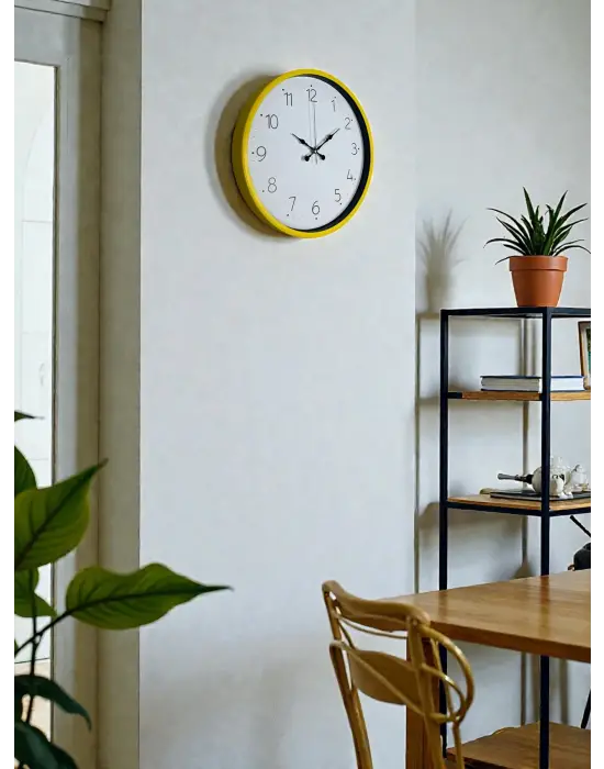 36 Cm Standart Sarı Duvar Saati