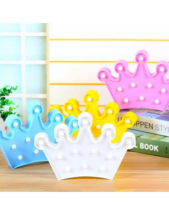 3D Dekoratif Pilli Kraliçe Tacı Model Led Masa ve Gece Lambası