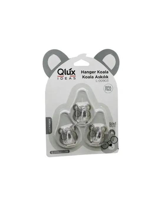 3pcs Koala Askı Şeffaf Askı Yapışkanlı Montaj
