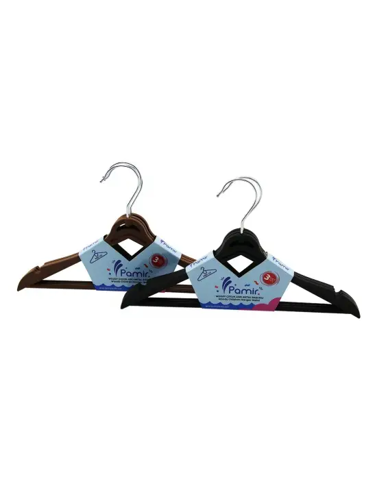 3pcs  Plastik Çocuk Elbise Askısı  Metal Başlıklı
