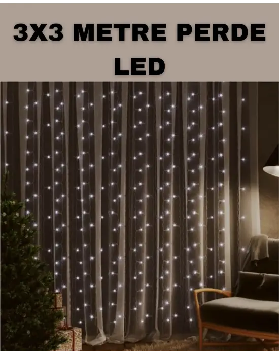 3x3 Led Şelale Perde Işık Kutlama Ve Dekor Aydınlatması