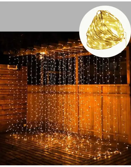 3x3 Metre Şelale Led Perde Işık İç Dış Mekân Dekorasyonu