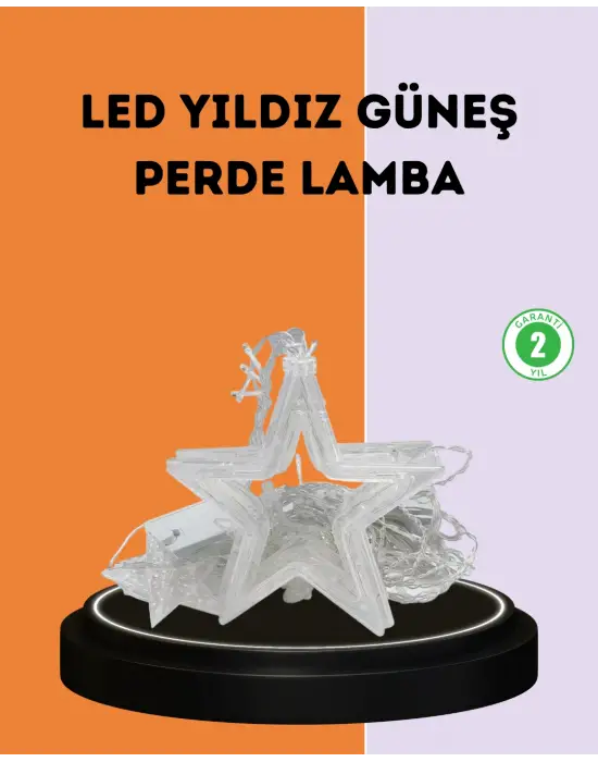 3x3 Metre Yıldız Peri Led Perde Işık Romantik Dekorasyon