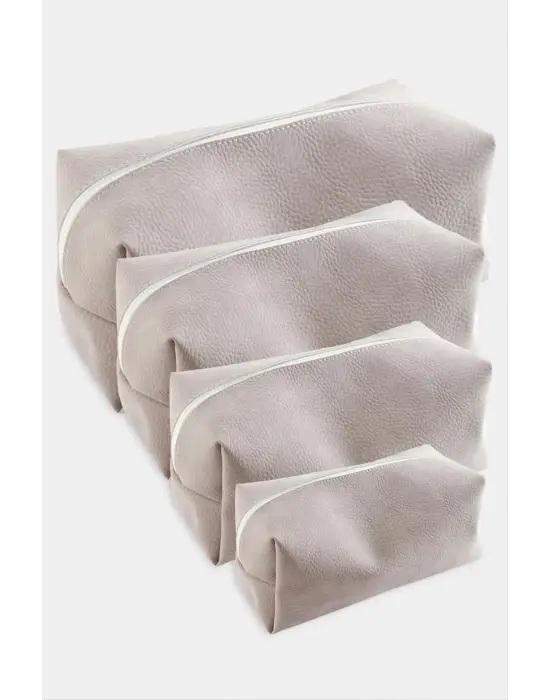 4 Adet El Tutmalı Makyaj Çantası - KZM -