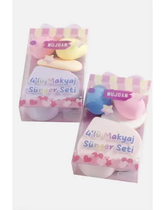 4 Adet Kalp Makyaj Süngeri