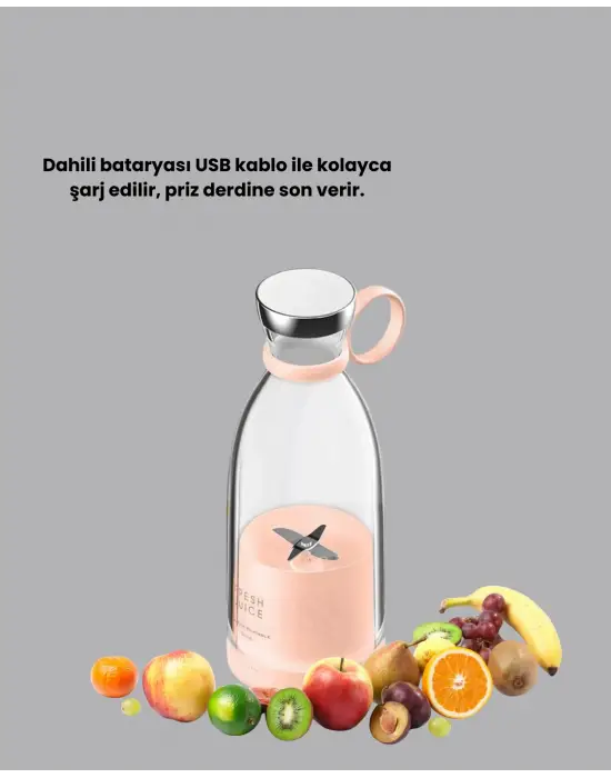 4 Bıçaklı Gıda Sınıfı Paslanmaz Çelik Taşınabilir Blender