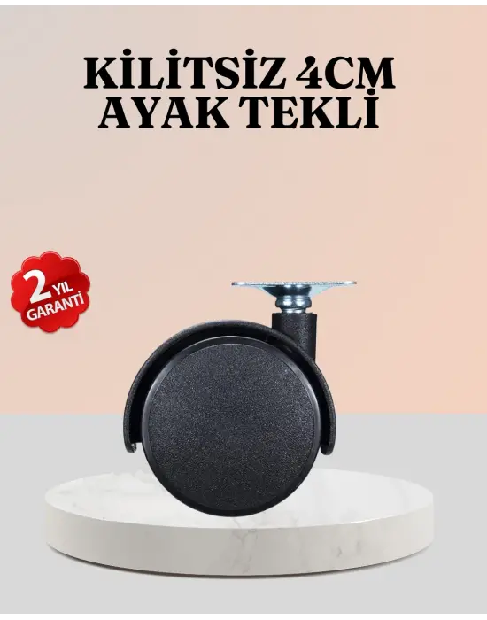 4 Cm Çap Kilitsiz Tekerlek Ayağı Tekli Hafif Mobilyalar İçin