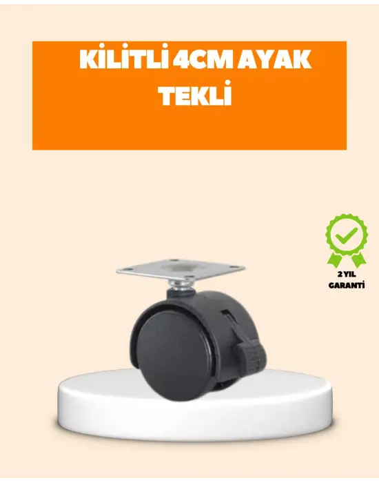 4 Cm Kilit Mekanizmalı Mobilya Ayağı Tekli