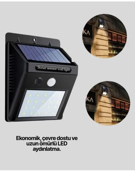 4 Modlu Solar Led Bahçe Ve Garaj Lambası