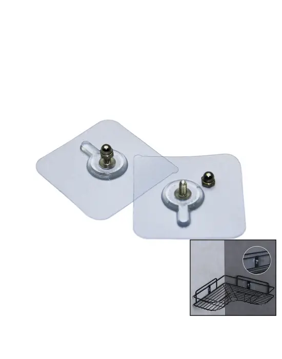 4 Parça 10mm Vidalı Şeffaf Pvc Yapışkan Askı