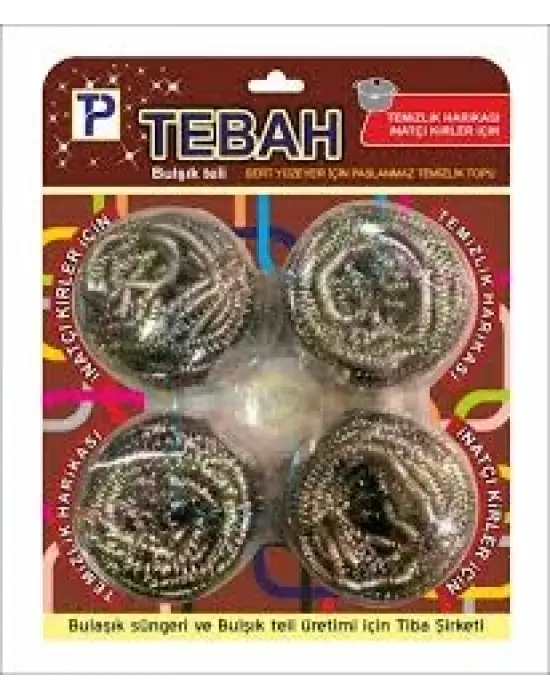 4 Parça  Bulaşık Top Teli