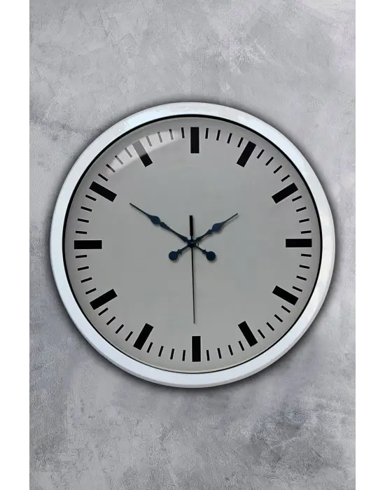40 cm Beyaz Metal Sade Duvar Saati