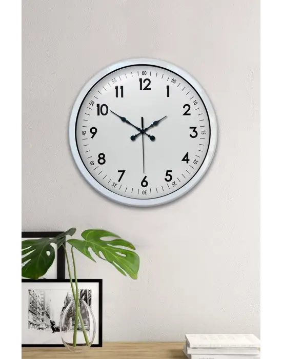 40 cm Beyaz Metal Standart Duvar Saati