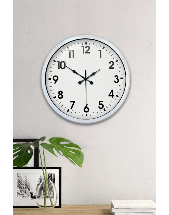 40 cm Beyaz Metal Standart Duvar Saati
